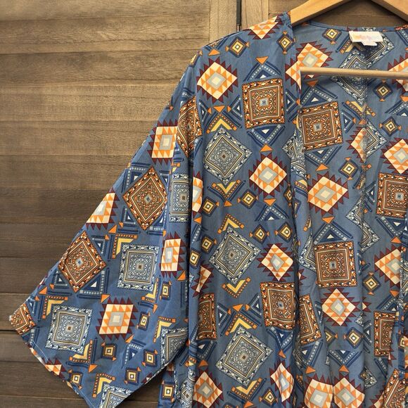LuLaRoe Lindsay Geometric Art Western Tribal Print Cover Up Summer Beach‎ Sz M - Picture 4 of 12
